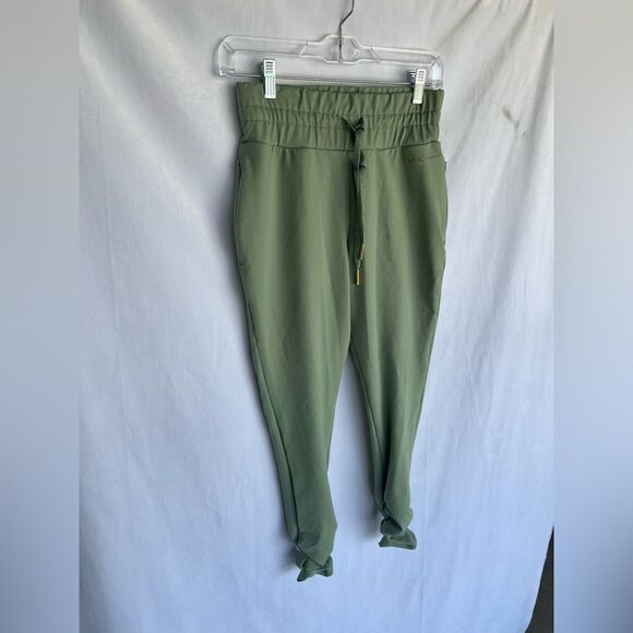 Gymshark x Whitney Simmons High Rise Fitted Joggers Zip Pockets XS Green - Picture 6 of 9